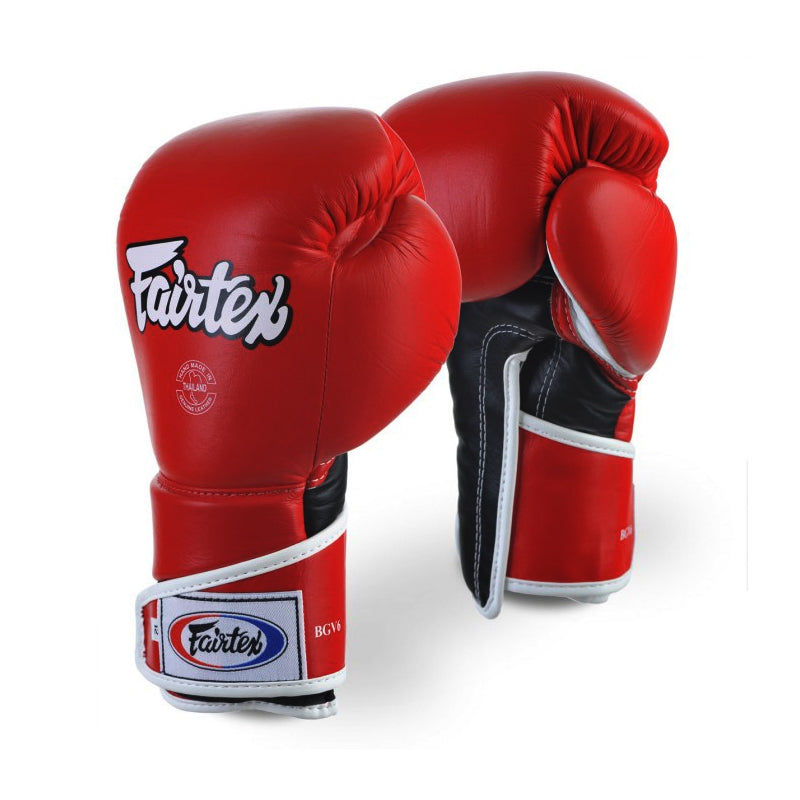 Gants d'entrainement FAIRTEX FXV6 rouge cuir top