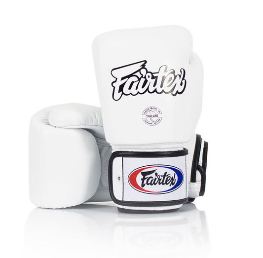 Gants d'entrainement FAIRTEX FXV6 blanc cuir top